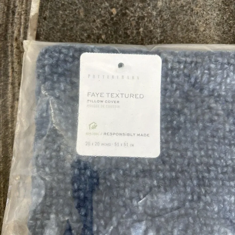 Pottery Barn Blue Textured Accent Pillow